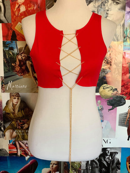 "Off The Chain" Crop Top - Red