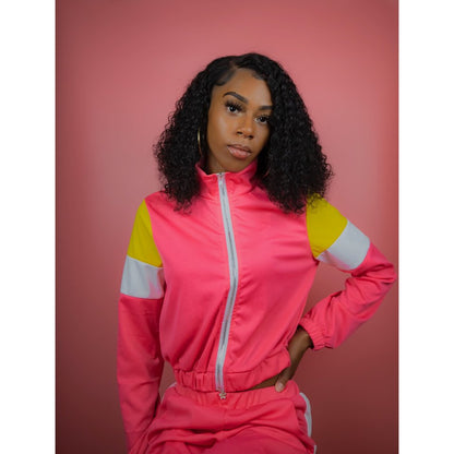 Don't Sweat It Two Piece Tracksuit - Pink