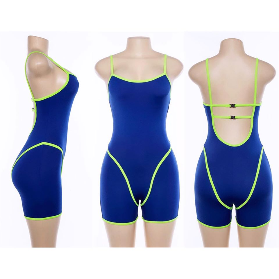 "Outta This World" Romper - Black & Neon Pink